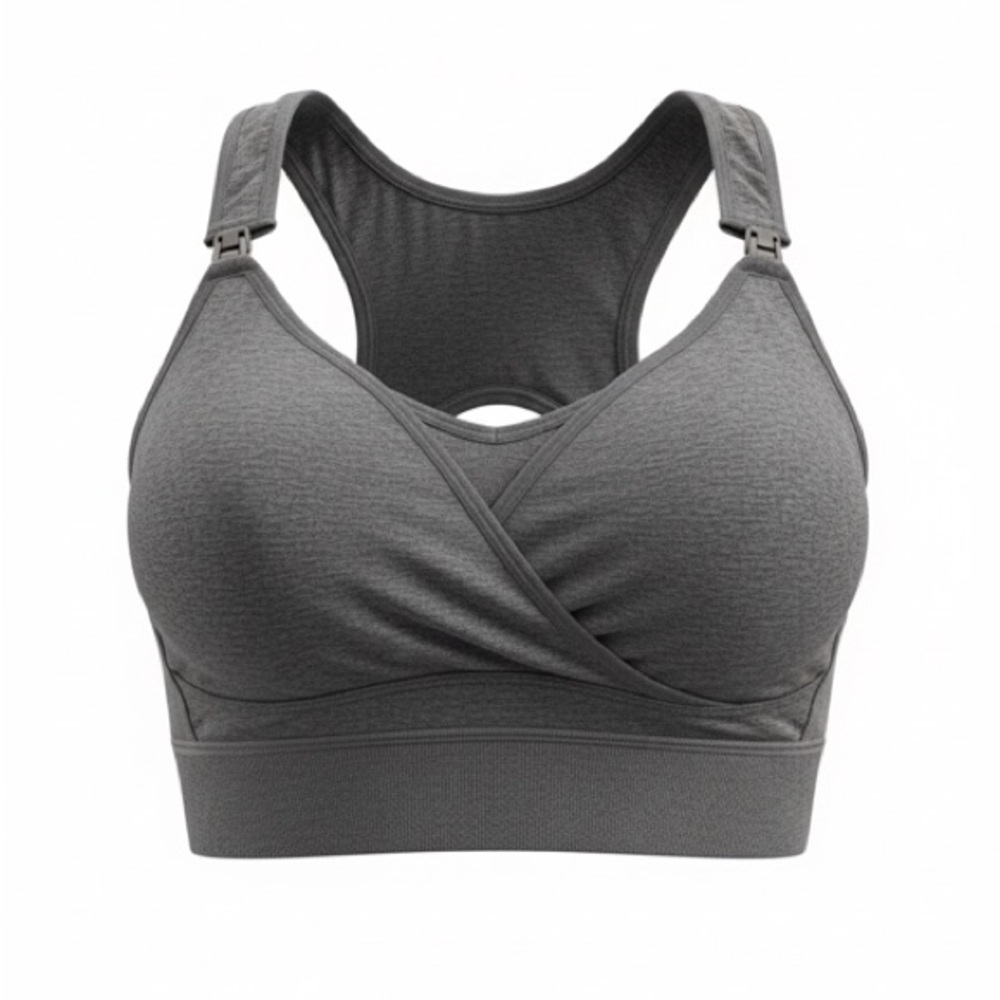Good American Nursing Sports Bra – Gray, Size M (2/3) | Style GP0237